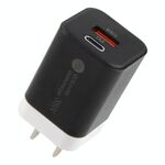 KO-72 38W QC3.0 USB e USB-C / Type-C PD Caricabatterie rapido, spina USA (nero)