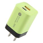 KO-72 38W QC3.0 USB e USB-C / Type-C PD Caricabatterie rapido, spina USA (verde)