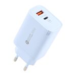 AR-PD12 Caricabatterie rapido QC3.0 USB e USB-C / Type-C PD da 65 W, spina UE (blu)