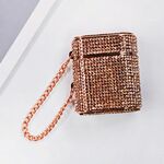 Per AirPods 2/1 Custodia protettiva per auricolari Bluetooth a forma di diamante cilindrico (oro rosa)