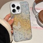 Per iPhone 11 Pro Custodia per telefono IMD con farfalle e cielo stellato sfumato (giallo)