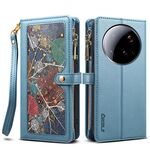 Per Xiaomi 15 Ultra ESEBLE Star Series Portafoglio con cerniera RFID in pelle Custodia per telefono (blu)