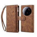 Per Xiaomi 15 Ultra ESEBLE Retro Frosted RFID Custodia in pelle per telefono (marrone)
