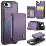 Per iPhone 16e JEEHOOD J05 Business Custodia magnetica in pelle RFID (viola)
