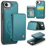 Per iPhone 16e JEEHOOD J05 Business Custodia magnetica in pelle RFID (blu verde)