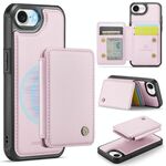Per iPhone 16e JEEHOOD J05 Business Custodia magnetica in pelle RFID (rosa)