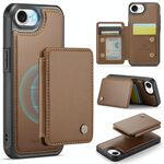 Per iPhone 16e JEEHOOD J05 Business Custodia magnetica in pelle RFID (marrone)