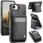 Per iPhone 16e JEEHOOD J06 British Style RFID MagSafe Card Bag PU Custodia per telefono (nero)