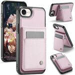 Per iPhone 16e JEEHOOD J06 British Style RFID MagSafe Card Bag PU Custodia per telefono (rosa)