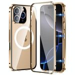 Per iPhone 16 Pro 360 Custodia per telefono magnetica smerigliata MagSafe a corpo intero (oro deserto)