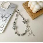 Catena per telefono con farfalla in strass in lega (nera)
