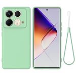 Custodia per telefono a copertura totale anti-goccia in silicone liquido tinta unita per Infinix Note 40S (verde)