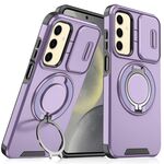Custodia per telefono con supporto ad anello scorrevole Camshield per Samsung Galaxy S25+ 5G (viola)