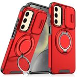 Custodia per telefono con supporto ad anello scorrevole Camshield per Samsung Galaxy S25+ 5G (rossa)