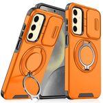 Custodia per telefono con supporto ad anello scorrevole Camshield per Samsung Galaxy S25+ 5G (arancione)