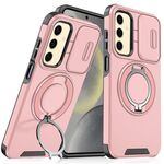 Custodia per telefono con supporto ad anello scorrevole Camshield per Samsung Galaxy S25+ 5G (rosa)
