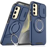 Custodia per telefono con supporto ad anello scorrevole Camshield per Samsung Galaxy S25+ 5G (blu)