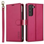 Custodia per telefono in PU Magsafe staccabile con cordino per Samsung Galaxy S25+ 5G LC.IMEEKE L2 Series (rosso)