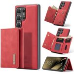 Portafoglio multi-carta DG.MING M1 Series per Samsung Galaxy S25 Ultra 5G + custodia magnetica (rosso)