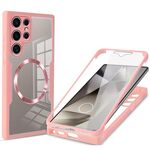 Per Samsung Galaxy S24 Ultra 5G CD Texture MagSafe Custodia per telefono (rosa)