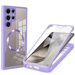 Per Samsung Galaxy S24 Ultra 5G CD Texture MagSafe Custodia per telefono (viola)