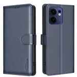 Custodia antifurto in pelle con texture Litchi per OPPO Reno13 F 5G e RFID (blu)