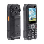 UNIWA M6000 Telefono con tastiera e altoparlante grande, 2,4 pollici, doppia torcia, 21 tasti, SOS, FM, 4 SIM, GSM, spina: spina AU (nero)