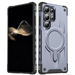 Per Samsung Galaxy S24 Ultra 5G Straship Custodia per telefono ibrida in TPU magnetico per PC (grigio)