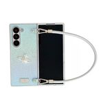 Per Samsung Galaxy Z Fold6 5G Kirin Pattern Custodia per telefono a copertura totale con cinturino da polso (blu)