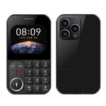 Telefono cellulare V9 Card, 2,01 pollici, MTK6261D, supporto Bluetooth, FM, torcia, GSM, doppia SIM (nero)
