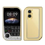 Telefono cellulare V10 Card, 2,01 pollici, MTK6261D, supporto Bluetooth, FM, torcia, GSM, doppia SIM (oro)