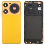 Per ZTE nubia Music Z2353 Cover posteriore in vetro per batteria con cornice centrale/Copertura obiettivo fotocamera (giallo)