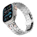 Per Apple Watch 46mm / 49mm / 45mm / 44mm Cinturino in acciaio inossidabile con fibbia a farfalla Iron Man in metallo (argento)