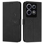 Per Infinix Note 30 VIP Skin Feel Custodia per telefono in pelle con motivo a cuore (nero)