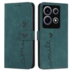 Per Infinix Note 30 VIP Skin Feel Custodia per telefono in pelle con motivo a cuore (verde)