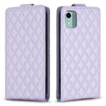 Per Nokia C12 Diamond Lattice Custodia in pelle con vibrazione verticale (viola)