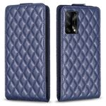 Per OPPO A74 4G / F19 4G Diamond Lattice Custodia per telefono in pelle con vibrazione verticale (blu)