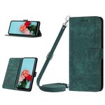 Custodia per cellulare in pelle con motivo a strisce Skin Feel per Nokia G42 con cordino (verde)