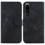 Custodia per telefono in pelle goffrata a forma di 7 per Sony Xperia 5 III (nera)