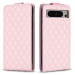 Per Google Pixel 8 Pro Diamond Lattice Custodia in pelle con vibrazione verticale (rosa)