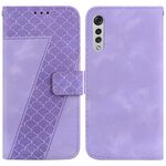 Custodia per telefono in pelle goffrata a forma di 7 per LG Velvet 4G/5G/G9 (viola)