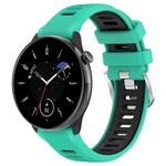 Per Samsung Galaxy Watch 6 Classic 47mm 20mm Cinturino sportivo in silicone con fibbia in acciaio bicolore (lago blu + nero)