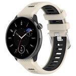 Per Samsung Galaxy Watch 6 Classic 43mm 20mm Cinturino sportivo in silicone con fibbia in acciaio bicolore (Starlight + nero)