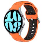 Per Samsung Galaxy Watch 6 40mm 20mm Cinturino in silicone bicolore traspirante (arancione + nero)