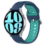 Per Samsung Galaxy Watch 6 40mm 20mm Cinturino in silicone bicolore traspirante (blu + verde acqua)