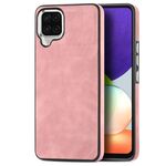 Per Samsung Galaxy A22 4G custodia per telefono antiurto in TPU galvanico effetto pelle (rosa)