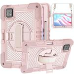 Per Xiaomi Pad 7 / 7 Pro Custodia per tablet in silicone con contrasto per PC con rotazione a 360 gradi (oro rosa)