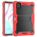 Per Xiaomi Pad 7 / 7 Pro Custodia antiurto in silicone ibrido per tablet PC con supporto (nero + rosso)