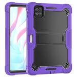 Per Xiaomi Pad 7 / 7 Pro Custodia antiurto in silicone ibrido per tablet PC con supporto (nero + viola)