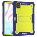 Per Xiaomi Pad 7 / 7 Pro Custodia antiurto in silicone ibrido per tablet PC con supporto (giallo verde + blu navy)